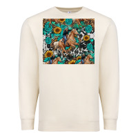 Cowgirl Sunflower Turquoise Premium Sweatshirt | Teevron