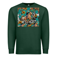 Sports Green cowgirl sunflower turquoise Premium Sweatshirt - RanaPortraitStore