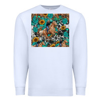 White cowgirl sunflower turquoise Premium Sweatshirt - RanaPortraitStore