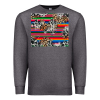 Charcoal Heather cowhide leopard serape Premium Sweatshirt - RanaPortraitStore