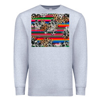 Heather Grey cowhide leopard serape Premium Sweatshirt - RanaPortraitStore