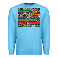 Ocean Blue cowhide leopard serape Premium Sweatshirt - RanaPortraitStore