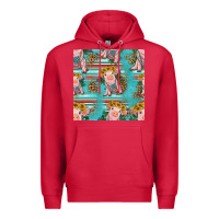 Cardinal turquoise baby pig seamless pattern Premium Hoodie - HRA Design Shop