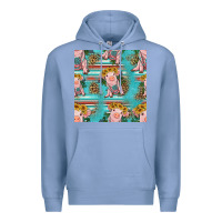 Colony Blue turquoise baby pig seamless pattern Premium Hoodie - HRA Design Shop