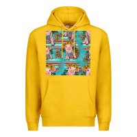 Lemon turquoise baby pig seamless pattern Premium Hoodie - HRA Design Shop