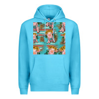 Ocean Blue turquoise baby pig seamless pattern Premium Hoodie - HRA Design Shop