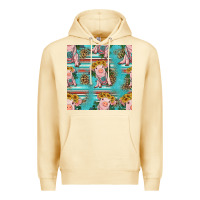 Pina Colada turquoise baby pig seamless pattern Premium Hoodie - HRA Design Shop