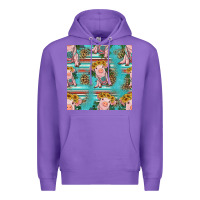 Purple turquoise baby pig seamless pattern Premium Hoodie - HRA Design Shop