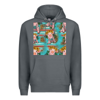 Rock turquoise baby pig seamless pattern Premium Hoodie - HRA Design Shop