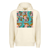 Sandshell turquoise baby pig seamless pattern Premium Hoodie - HRA Design Shop