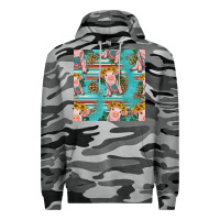Slate Camo turquoise baby pig seamless pattern Premium Hoodie - HRA Design Shop