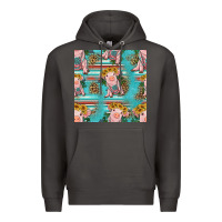 Smoke turquoise baby pig seamless pattern Premium Hoodie - HRA Design Shop
