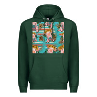 Sports Green turquoise baby pig seamless pattern Premium Hoodie - HRA Design Shop