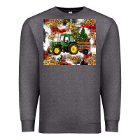Charcoal Heather christmas farm tractor Premium Sweatshirt - RanaPortraitStore