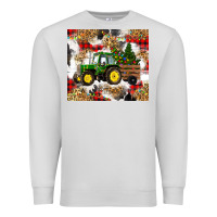 Dove Grey christmas farm tractor Premium Sweatshirt - RanaPortraitStore