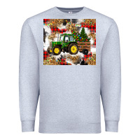 Heather Grey christmas farm tractor Premium Sweatshirt - RanaPortraitStore