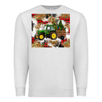 Oatmeal Heather christmas farm tractor Premium Sweatshirt - RanaPortraitStore