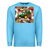 Ocean Blue christmas farm tractor Premium Sweatshirt - RanaPortraitStore