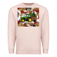 Pale Pink christmas farm tractor Premium Sweatshirt - RanaPortraitStore