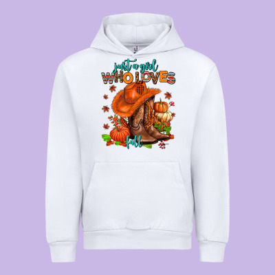 Jusr A Girl Who Loves Fall  Cowgirl Urban Hoodie Designed By Adodesignshop