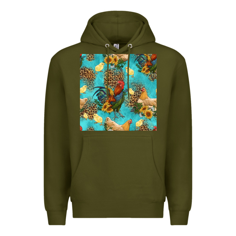 Poultry Animals Seamless Pattern Premium Hoodie by HRA Design Shop | Teevron