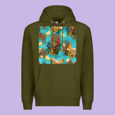 Poultry Animals Seamless Pattern Premium Hoodie Designed By Hra Design Shop