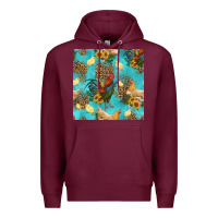 Burgundy poultry animals seamless pattern Premium Hoodie - HRA Design Shop