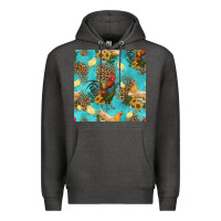 Charcoal Heather poultry animals seamless pattern Premium Hoodie - HRA Design Shop