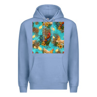 Colony Blue poultry animals seamless pattern Premium Hoodie - HRA Design Shop
