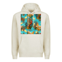 Oatmeal Heather poultry animals seamless pattern Premium Hoodie - HRA Design Shop