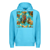 Ocean Blue poultry animals seamless pattern Premium Hoodie - HRA Design Shop