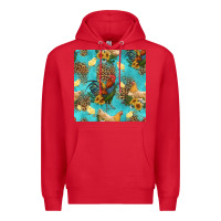 Red poultry animals seamless pattern Premium Hoodie - HRA Design Shop