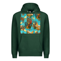 Sports Green poultry animals seamless pattern Premium Hoodie - HRA Design Shop
