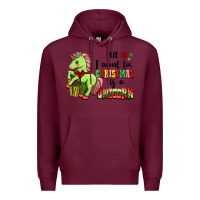 Burgundy All I Want For Christmas Is A Unicorn Premium Hoodie - FaDigitalArtStudio
