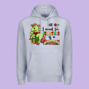 All I Want For Christmas Is A Unicorn Premium Hoodie Designed By Fadigitalartstudio