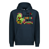 Navy All I Want For Christmas Is A Unicorn Premium Hoodie - FaDigitalArtStudio