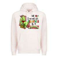Pale Pink All I Want For Christmas Is A Unicorn Premium Hoodie - FaDigitalArtStudio