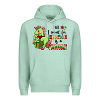 Seafoam All I Want For Christmas Is A Unicorn Premium Hoodie - FaDigitalArtStudio