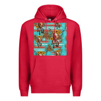 Cardinal longhorn bull seamless pattern Premium Hoodie - HRA Design Shop