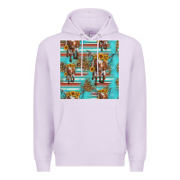 Lilac longhorn bull seamless pattern Premium Hoodie - HRA Design Shop
