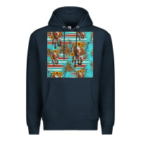 Longhorn Bull Seamless Pattern Premium Hoodie | Teevron