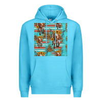 Ocean Blue longhorn bull seamless pattern Premium Hoodie - HRA Design Shop