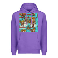 Purple longhorn bull seamless pattern Premium Hoodie - HRA Design Shop