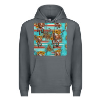 Rock longhorn bull seamless pattern Premium Hoodie - HRA Design Shop