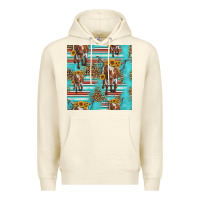 Sandshell longhorn bull seamless pattern Premium Hoodie - HRA Design Shop
