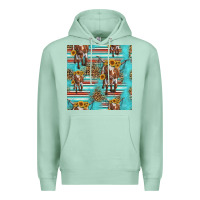 Seafoam longhorn bull seamless pattern Premium Hoodie - HRA Design Shop