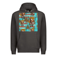 Smoke longhorn bull seamless pattern Premium Hoodie - HRA Design Shop