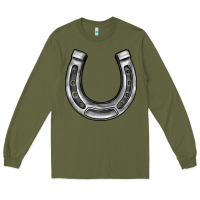 Army Green horseshoe Long Sleeve Tee - BarkalooDesign