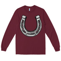 Burgundy horseshoe Long Sleeve Tee - BarkalooDesign