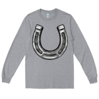 Heather Grey horseshoe Long Sleeve Tee - BarkalooDesign